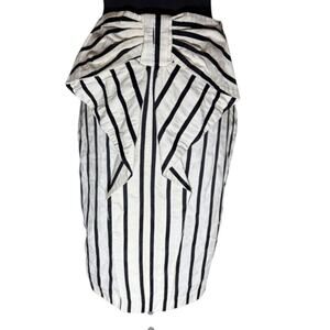 Eva Franco Black and White Striped Mini Skirt